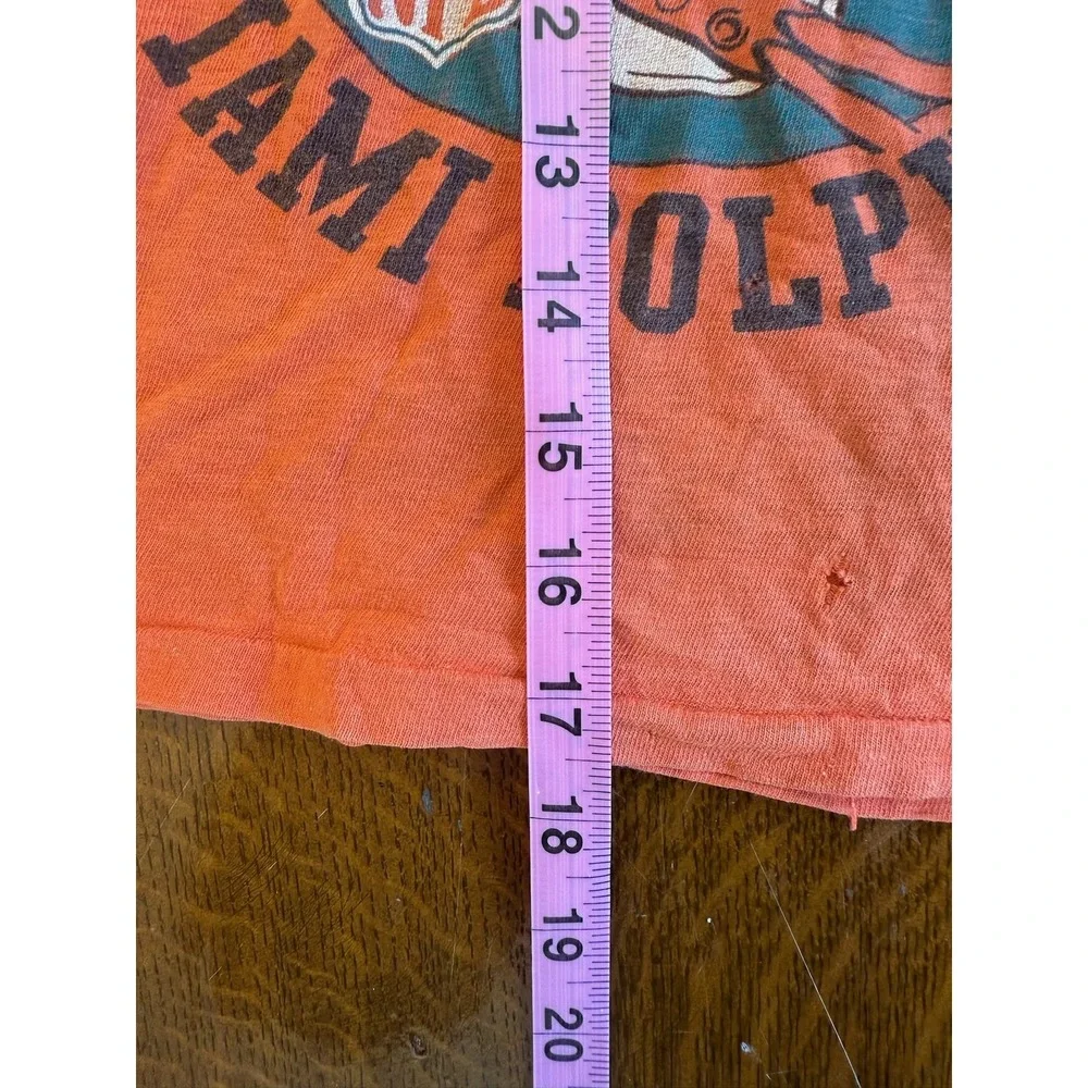 Vintage Miami Dolphins Shirt Kids Medium Orange NFL Football Super Bowl 1974 70s - Picture 7 of 7